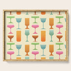 Vintage Cocktail Glasses  Serving Tray Gallery Image 1