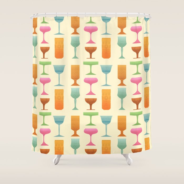 Vintage Cocktail Glasses  Shower Curtain Gallery Image 1