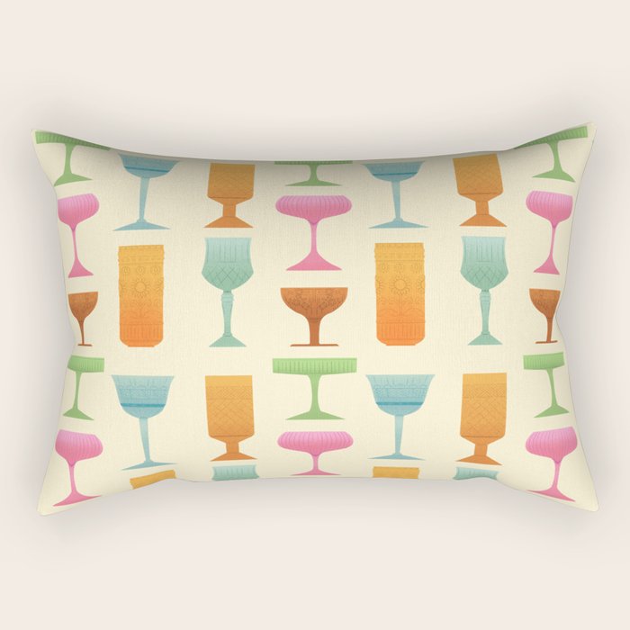 Vintage Cocktail Glasses  Rectangular Pillow Gallery Image 1