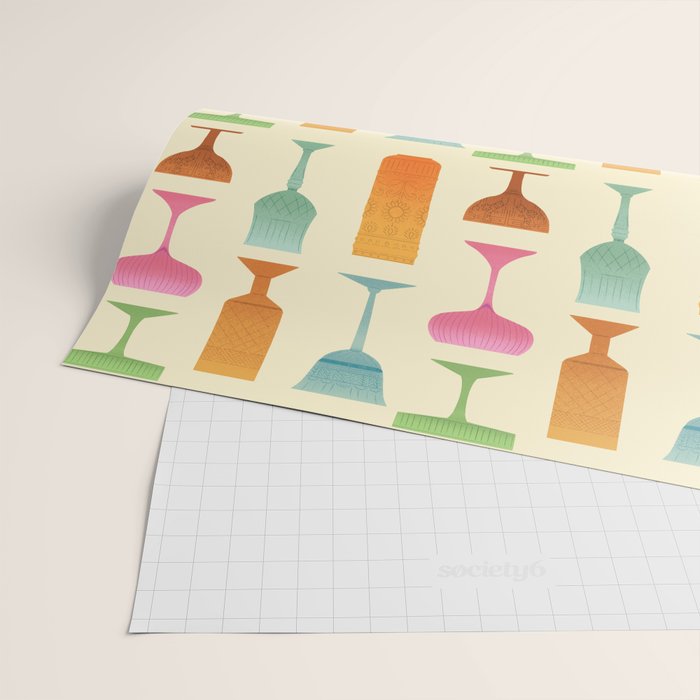 Vintage Cocktail Glasses  Wrapping Paper Gallery Image 2