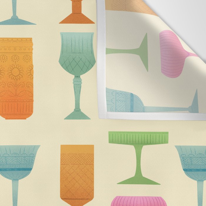 Vintage Cocktail Glasses  Wall Tapestry Gallery Image 3