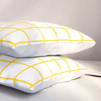 Grid Pattern Yellow Pillow Sham Gallery Image 3