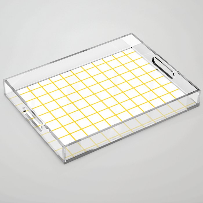 Grid Pattern Yellow Acrylic Tray Gallery Image 1