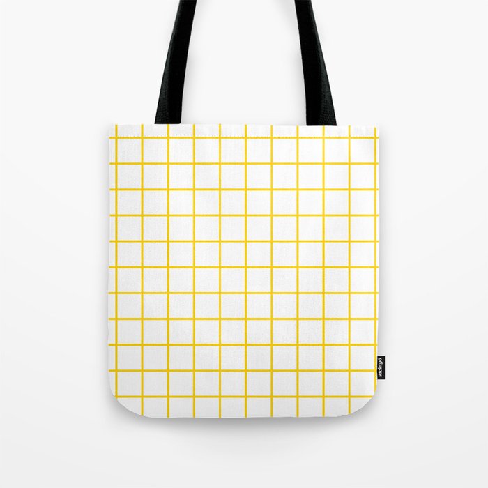 Grid Pattern Yellow Tote Bag Gallery Image 1