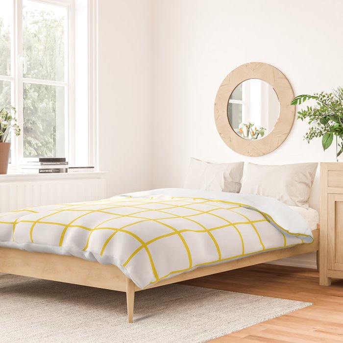 Grid Pattern Yellow Duvet Cover Gallery Image 2