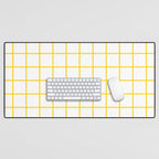 Grid Pattern Yellow Desk Mat Gallery Image 1