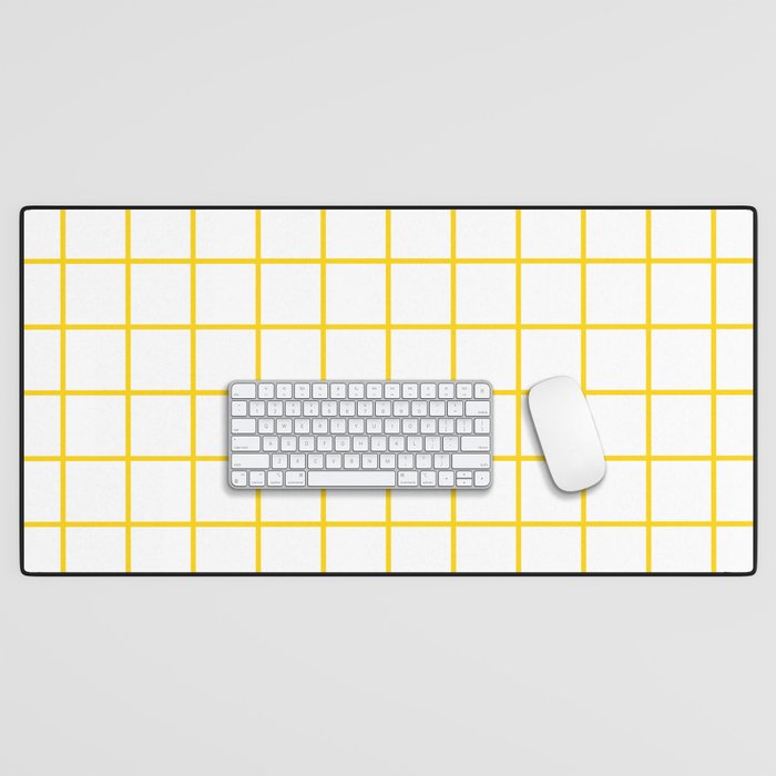 Grid Pattern Yellow Desk Mat Gallery Image 1