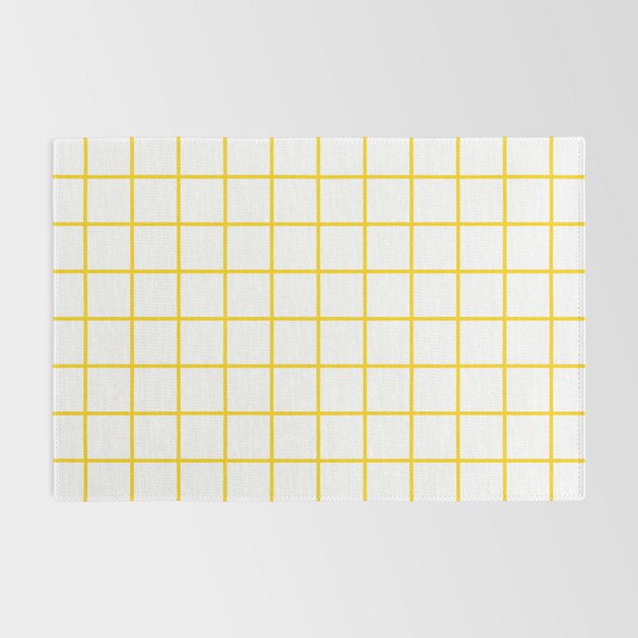 Grid Pattern Yellow Rug Gallery Image 2