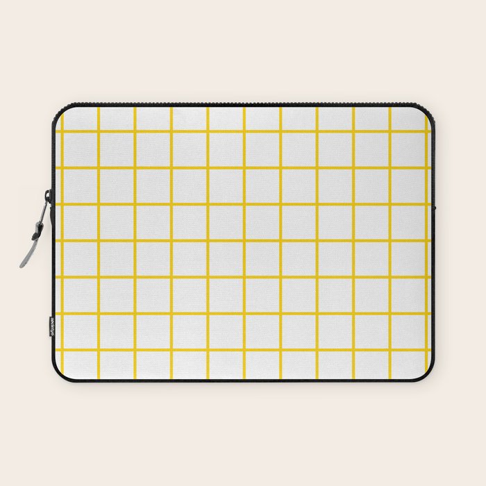 Grid Pattern Yellow Laptop Sleeve Gallery Image 1
