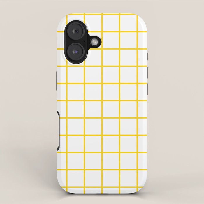 Grid Pattern Yellow iPhone Case Gallery Image 1