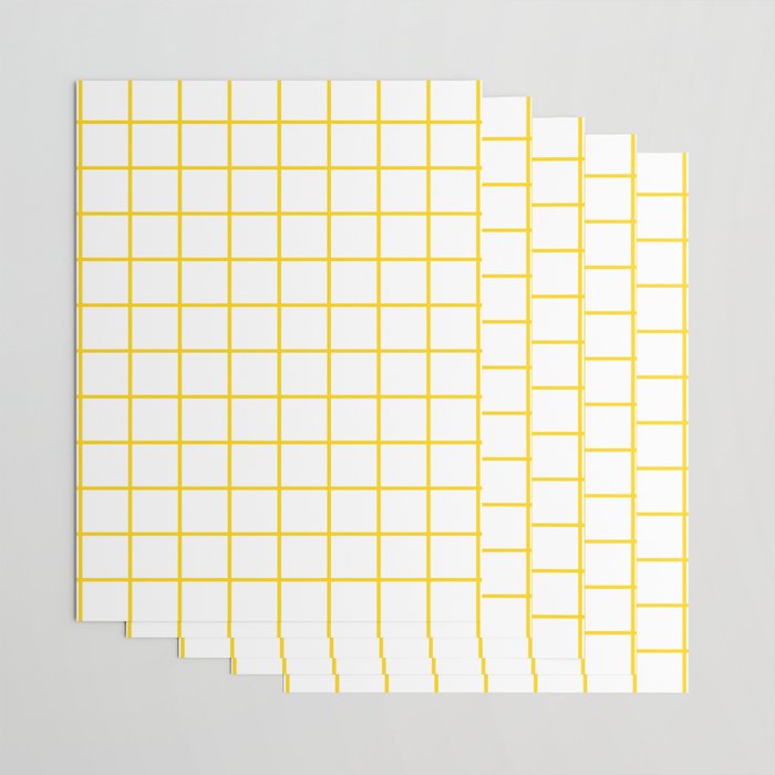 Grid Pattern Yellow Wrapping Paper Gallery Image 3