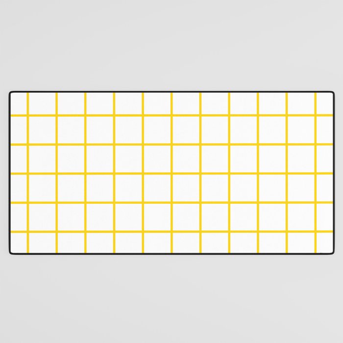 Grid Pattern Yellow Desk Mat Gallery Image 3