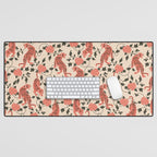 Chinese Tigers Retro Floral Pattern Desk Mat Gallery Image 1