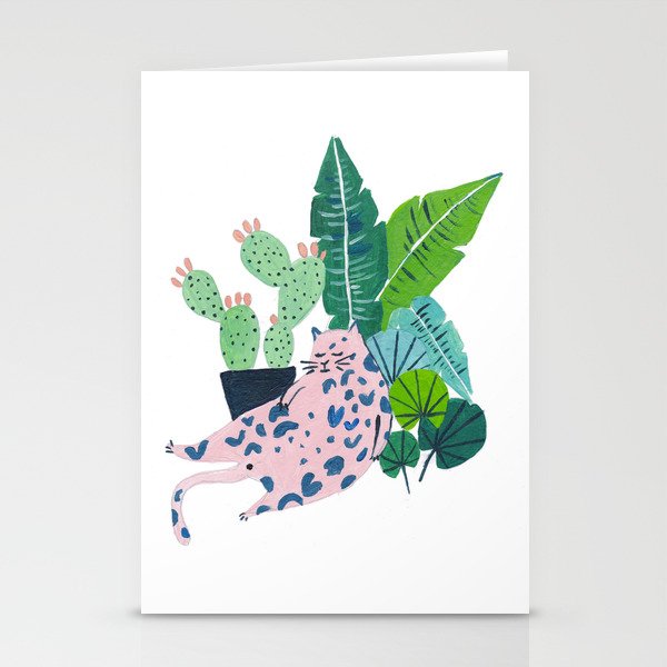 Fat Plant Kitty Stationery Card Gallery Image 1