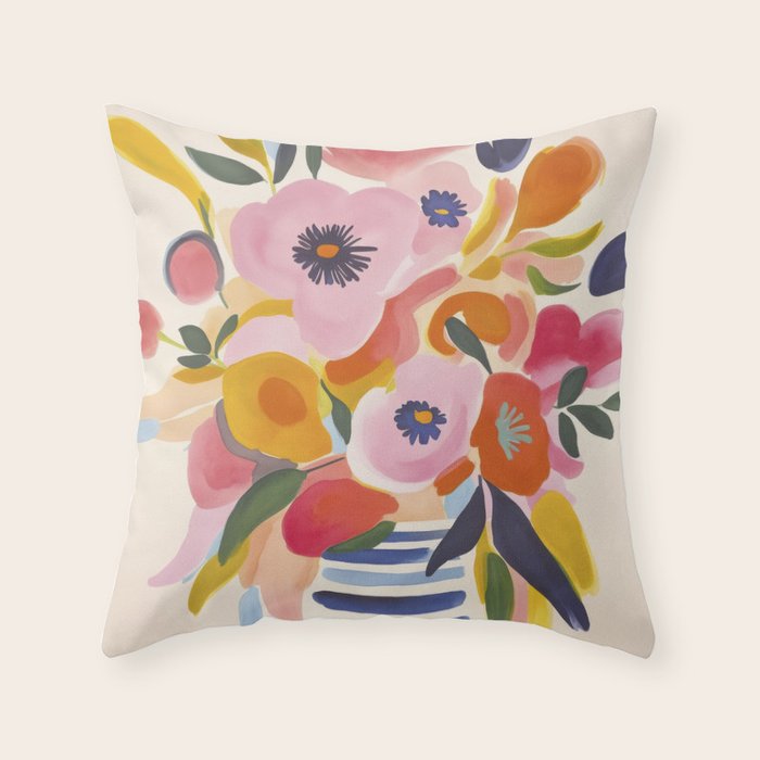 Scandi Midsummer Garden Moment Throw Pillow Gallery Image 1