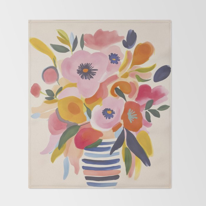 Scandi Midsummer Garden Moment Throw Blanket Gallery Image 2
