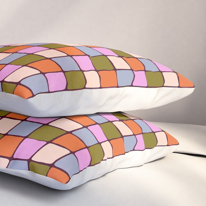 1970s Disco Dancefloor Checkerboard Pattern Pillow Sham Gallery Image 3