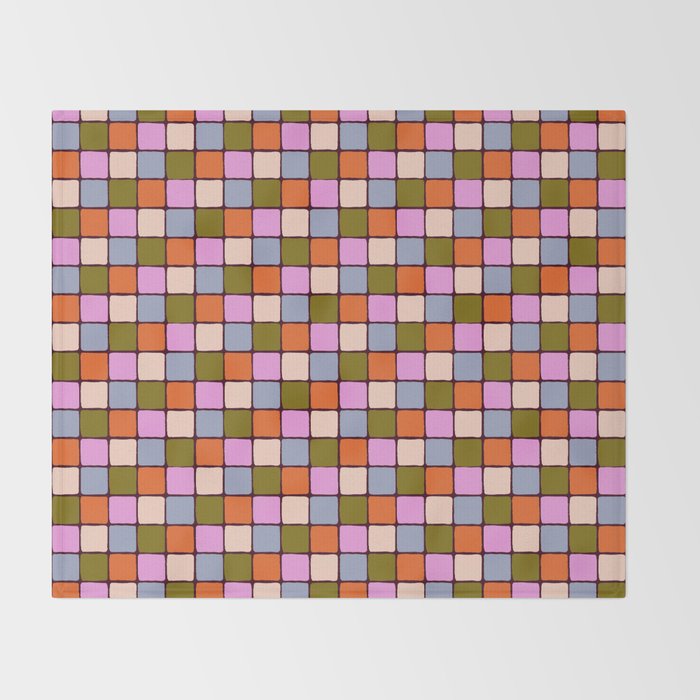 1970s Disco Dancefloor Checkerboard Pattern Throw Blanket Gallery Image 2