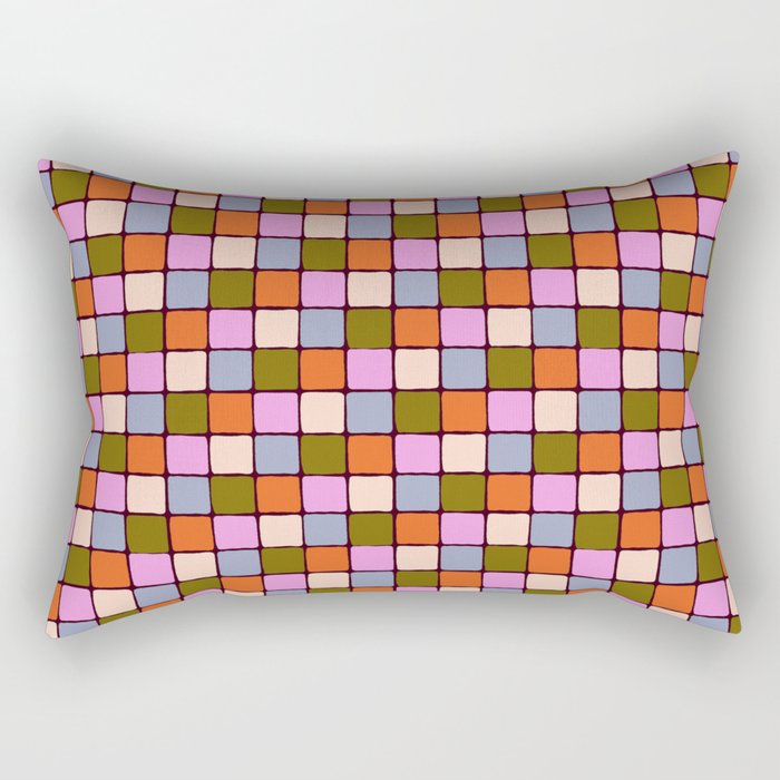 1970s Disco Dancefloor Checkerboard Pattern Rectangular Pillow Gallery Image 2