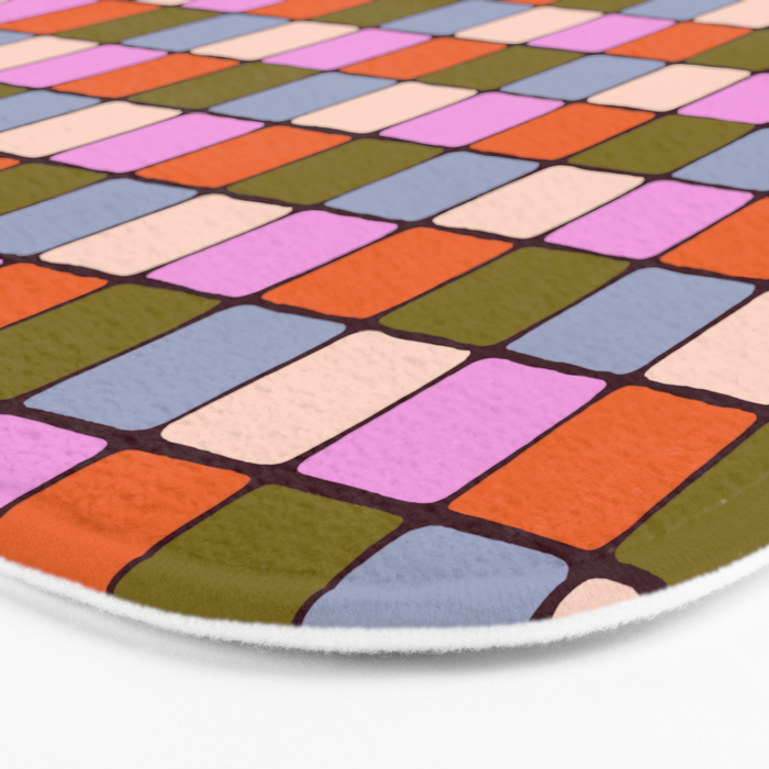 1970s Disco Dancefloor Checkerboard Pattern Bath Mat Gallery Image 3