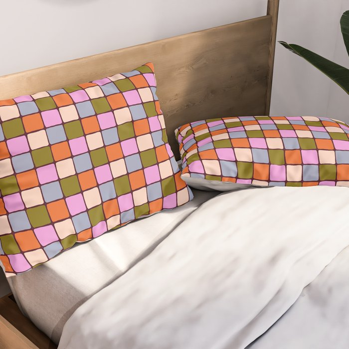 1970s Disco Dancefloor Checkerboard Pattern Pillow Sham Gallery Image 2