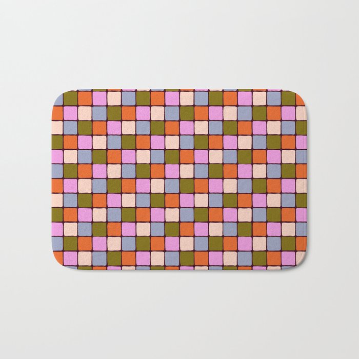 1970s Disco Dancefloor Checkerboard Pattern Bath Mat Gallery Image 1