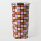 1970s Disco Dancefloor Checkerboard Pattern Travel Mug Gallery Image 1