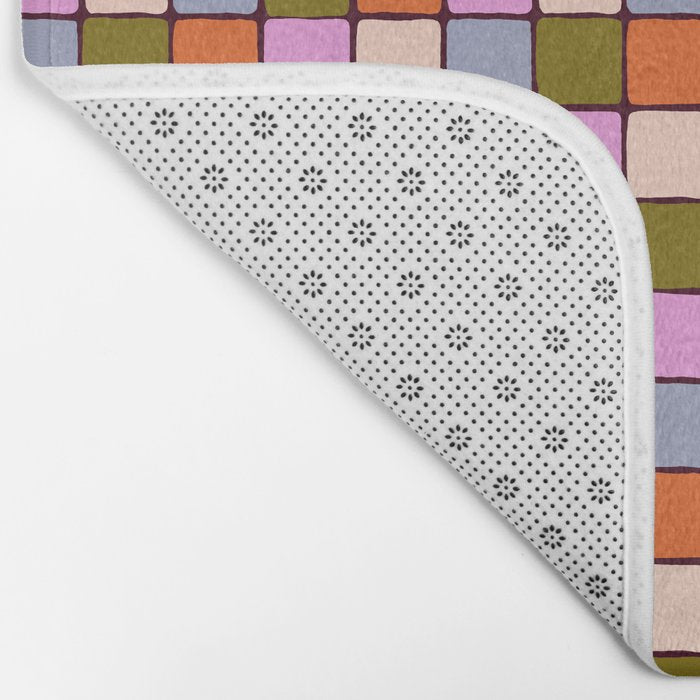 1970s Disco Dancefloor Checkerboard Pattern Bath Mat Gallery Image 2