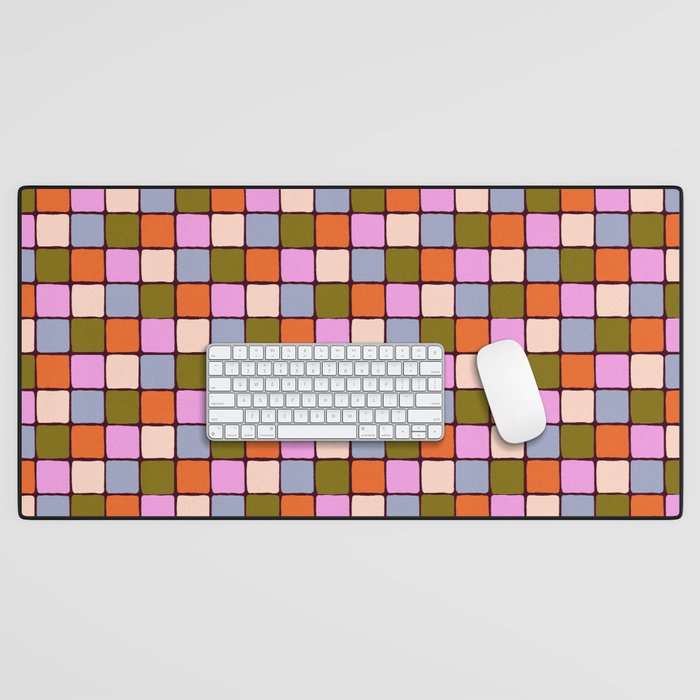 1970s Disco Dancefloor Checkerboard Pattern Desk Mat Gallery Image 1