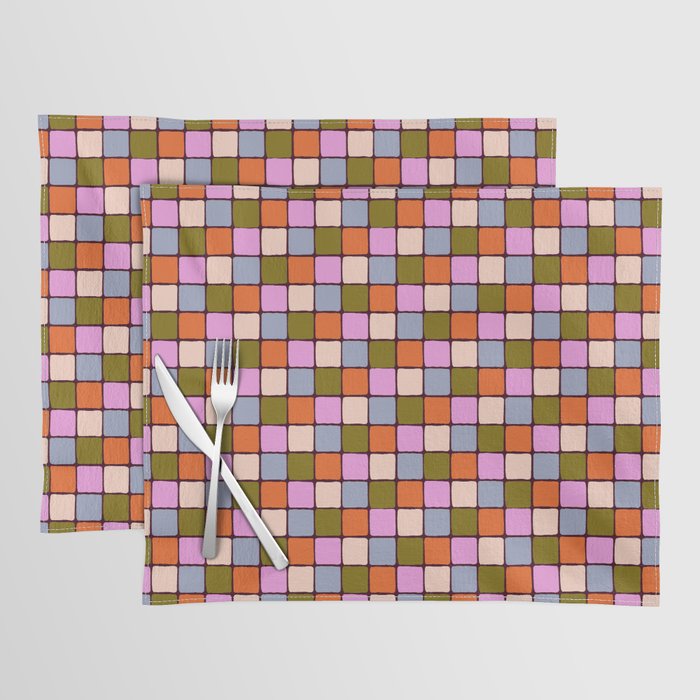 1970s Disco Dancefloor Checkerboard Pattern Placemat Gallery Image 1