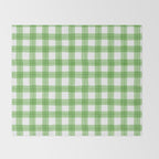 Green geometric plaid gingham pattern Throw Blanket Gallery Image 2
