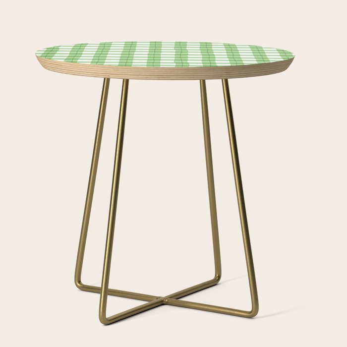 Green geometric plaid gingham pattern Side Table Gallery Image 1