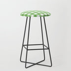 Green geometric plaid gingham pattern Stool Gallery Image 1
