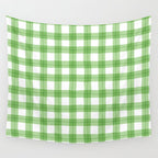 Green geometric plaid gingham pattern Wall Tapestry Gallery Image 4