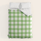 Green geometric plaid gingham pattern Comforter Gallery Image 6