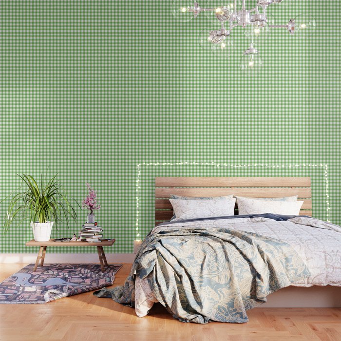 Green geometric plaid gingham pattern Wallpaper Gallery Image 3