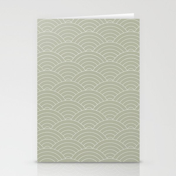 Waves (Linen Sage) Stationery Card Gallery Image 1