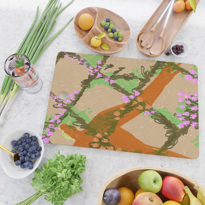 Shadows Among the Flowers Cutting Board Gallery Image 2