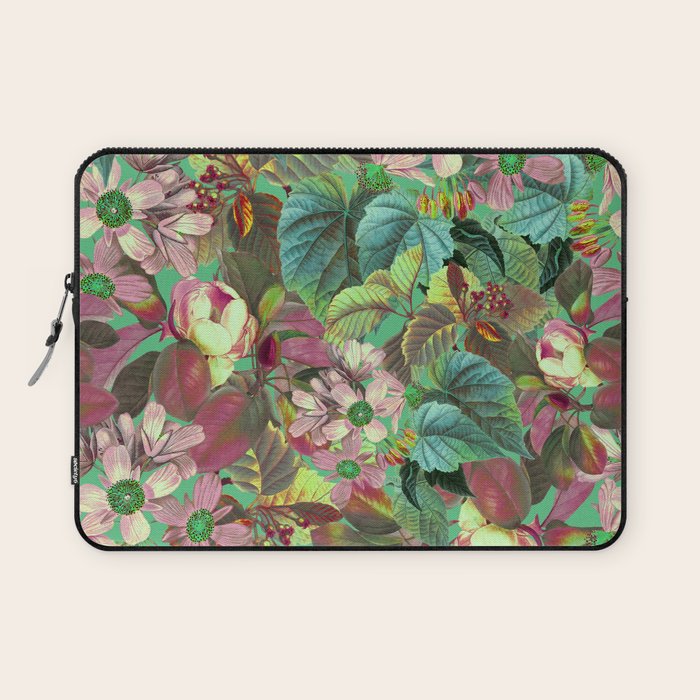 Multicolor Modern Floral Garden Laptop Sleeve Gallery Image 1
