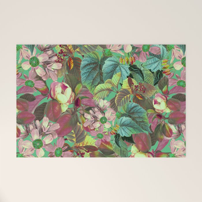 Multicolor Modern Floral Garden Welcome Mat Gallery Image 1