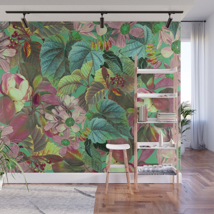 Multicolor Modern Floral Garden Wall Mural Gallery Image 1