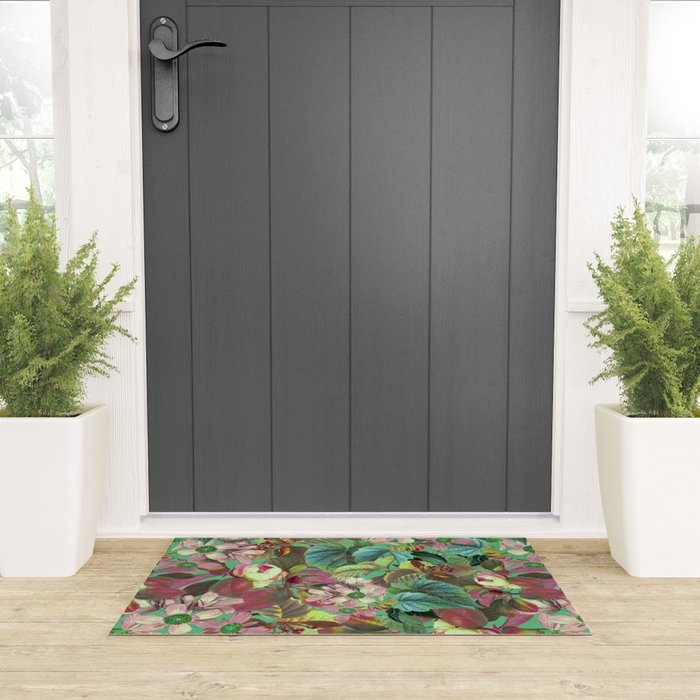 Multicolor Modern Floral Garden Welcome Mat Gallery Image 3