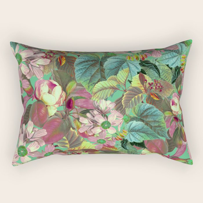 Multicolor Modern Floral Garden Rectangular Pillow Gallery Image 1