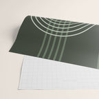 Geometric Lines Rainbow Abstract 5 in Forest Sage Green Wrapping Paper Gallery Image 2