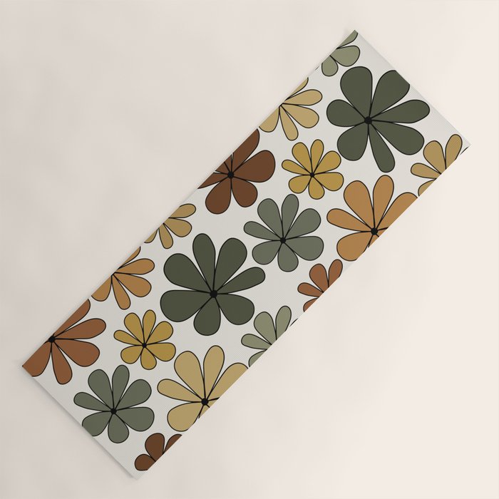 Retro Daisy Pattern Multicolor IX Yoga Mat Gallery Image 1