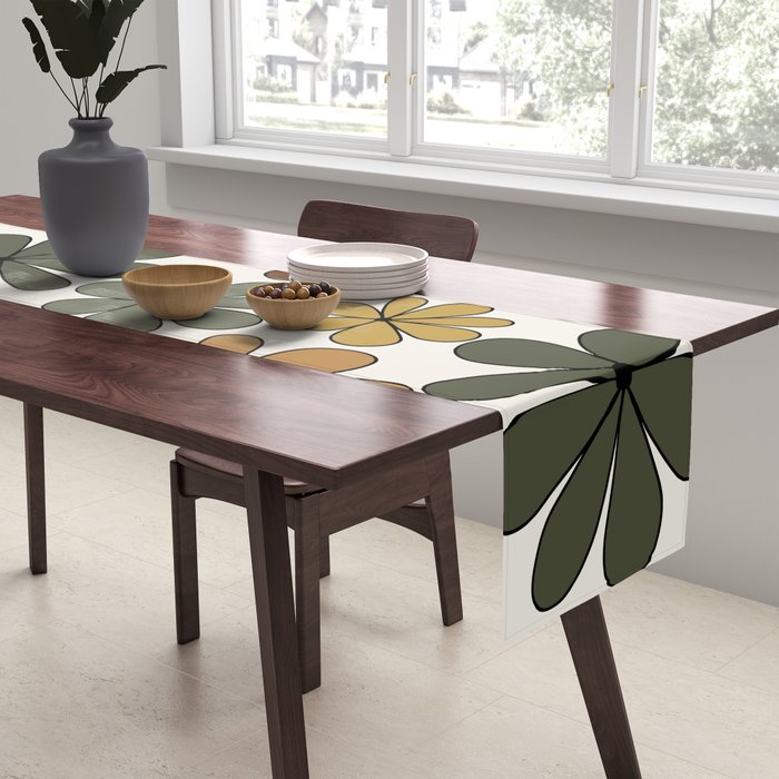 Retro Daisy Pattern Multicolor IX Table Runner Gallery Image 2