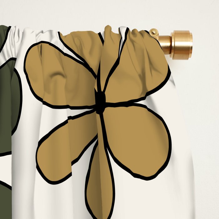 Retro Daisy Pattern Multicolor IX Window Curtain Gallery Image 2