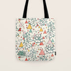 Succulent and triangles seamless pattern Tote Bag Gallery Image 1