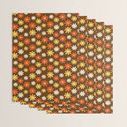 1970s flowers brown and orange Wrapping Paper Gallery Image 3