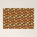 1970s flowers brown and orange Welcome Mat Gallery Image 1